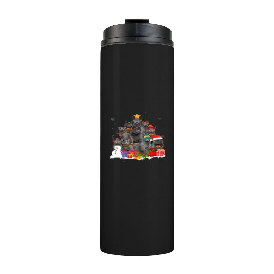 Funny Russian Blue Christmas Tree Pet Cat Lover Thermal Tumblers