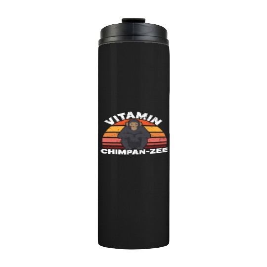 Vitamin Chimpanzee Monkey Animal Zookeeper Thermal Tumblers