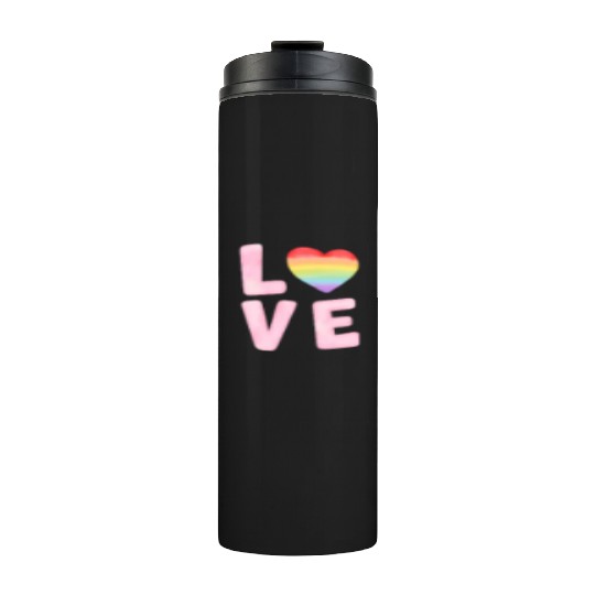 Lgbtq Gay Pride Month Rainbow Love Is Love Thermal Tumblers