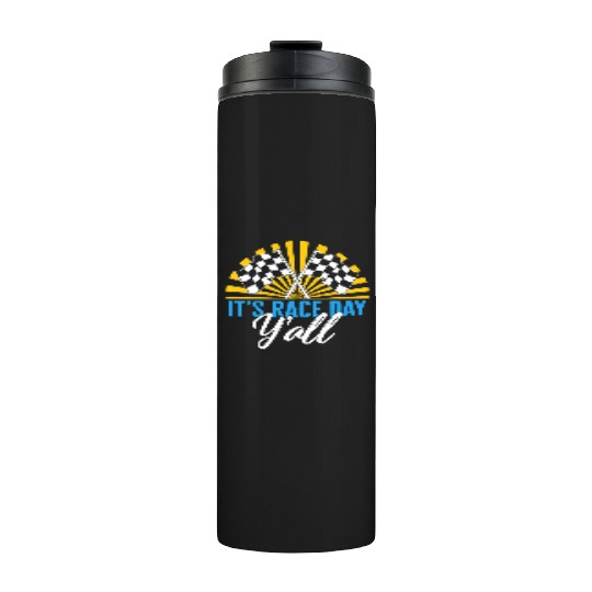 It's Race Day Y'all Thermal Tumblers, Race Day Checkered