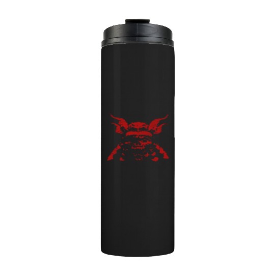 Samurai Demon Face - Red Thermal Tumblers