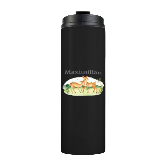 Waldtier Reh Flowers Name Maximilian Thermal Tumblers