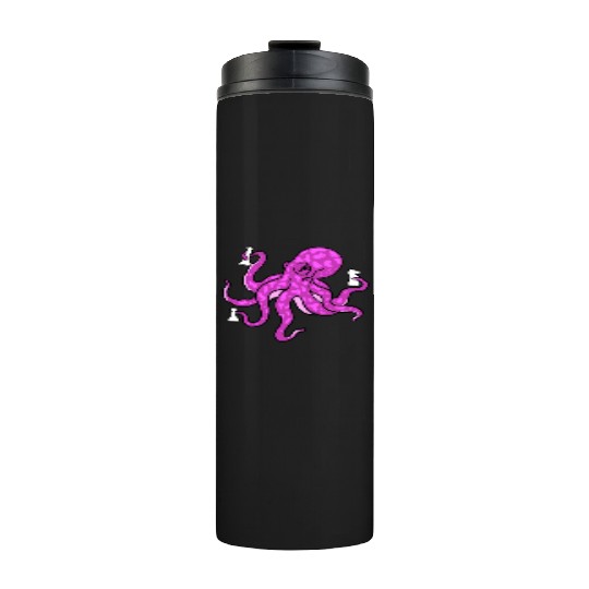 Octopus Playing Chess for Octopus Lover Thermal Tumblers