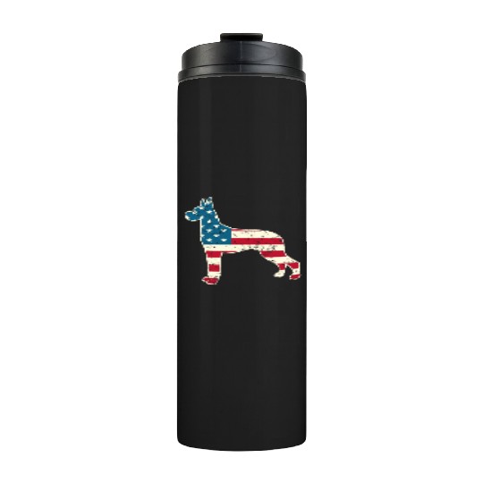 Great Dane American Flag 4th of July Thermal Tumblers for Men