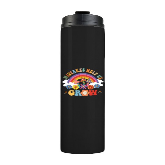 Mistakes Help Us Grow Groovy Growth Mind Rainbow Thermal Tumblers