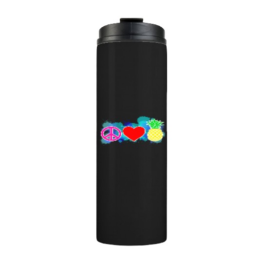 peace love pineapple Thermal Tumblers