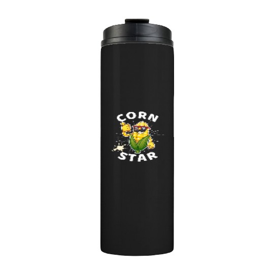 Funny Corn Star Sunglasses Mustache big Postal Service Thermal Tumblers