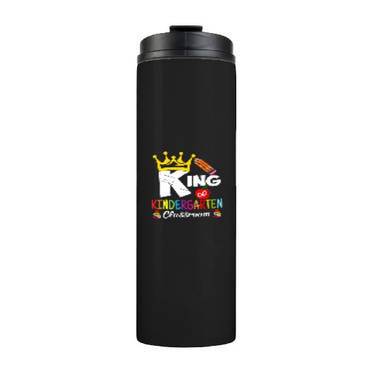 Kids Classroom King of Kindergarten Back To School Thermal Tumblers