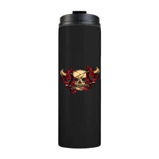 Japanese style skull Thermal Tumblers