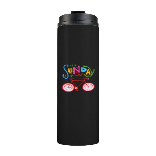 Riding Bicycle Sunday Thermal Tumblers