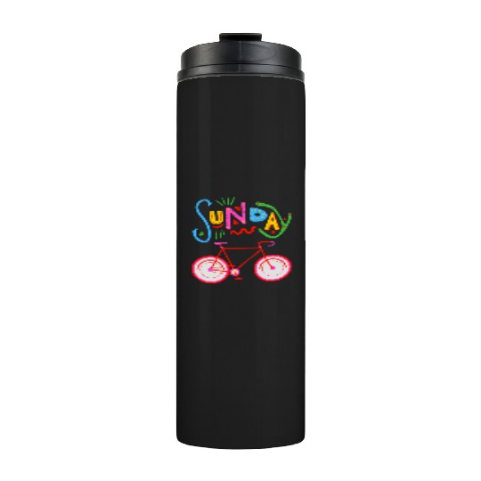 Riding Bicycle Sunday Thermal Tumblers