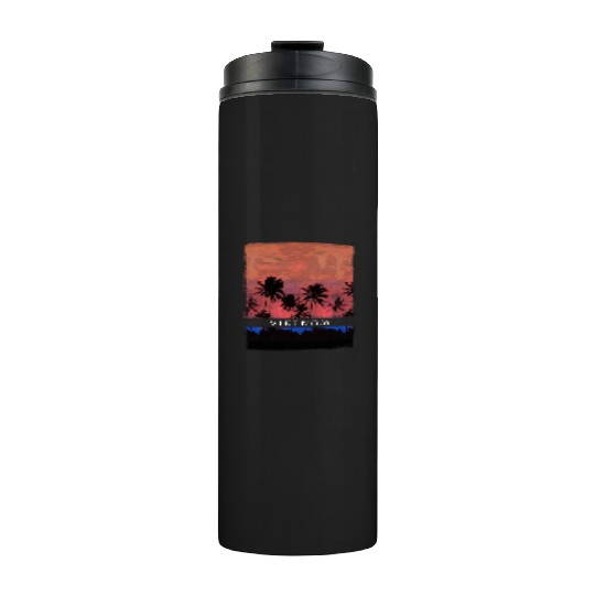 Vietnam Vacation Souvenir Palm Tree Beach Thermal Tumblers