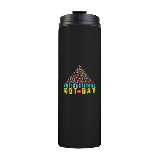Colorful Triangle Pattern International Dot Day Thermal Tumblers