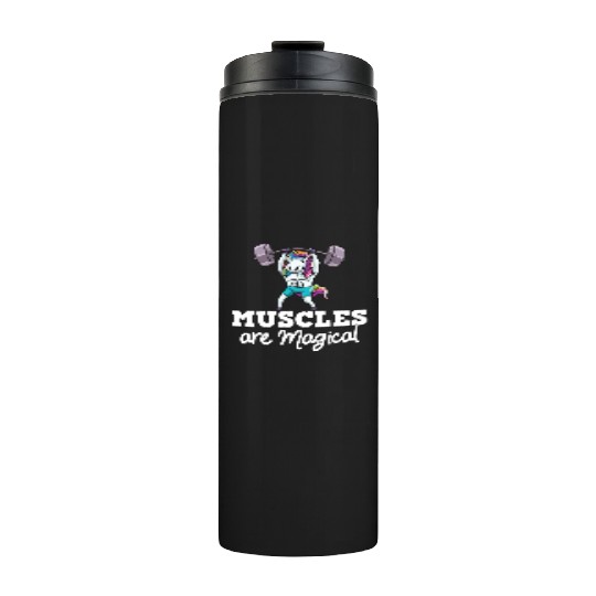 Unicorn Muscle Workout Fitness Training Sport Gym Thermal Tumblers