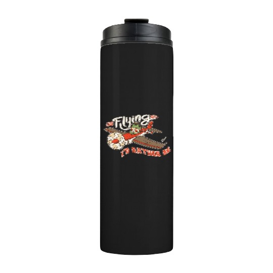 Distressed I'd Rather Be Flying Funny Frog Thermal Tumblers