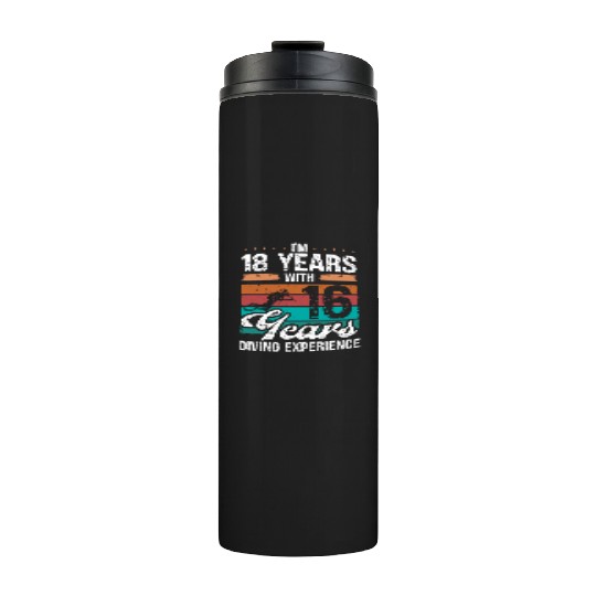 34 Birthday Idea Scuba Diving 34 Year Old Diver Thermal Tumblers
