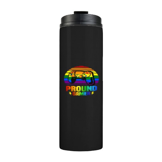 Pround Gamer Gay Pride Rainbow LGBT Thermal Tumblers