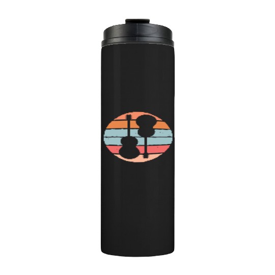 Ukulele and guitar in vintage design Thermal Tumblers