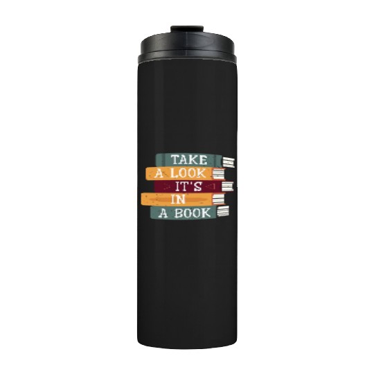 Take A Look It's A Book Retro Rainbow Reading Thermal Tumblers