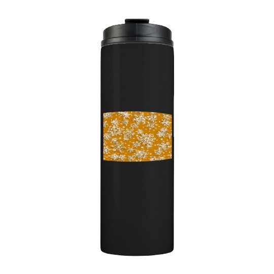 Orange Snowflakes Pattern Thermal Tumblers