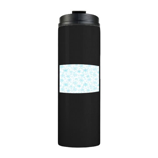 Modern Snowflakes Pattern White Teal Thermal Tumblers