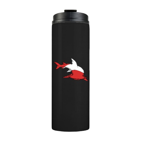 Scuba Diver Red White Flag Hammerhead Scuba Diving Thermal Tumblers