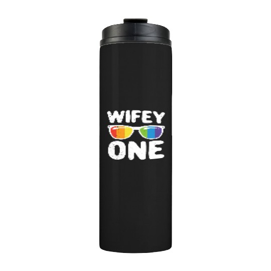 Wife One Funny Lgbt Lesbian Couple LGBT Pride Gay Thermal Tumblers