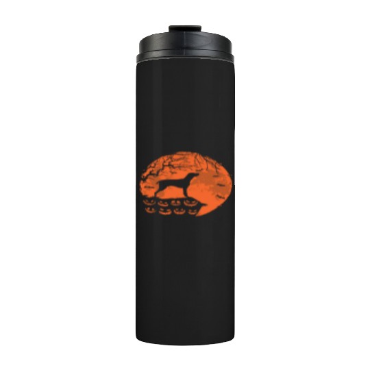 German Shorthaired Pointer And Moon Halloween Thermal Tumblers