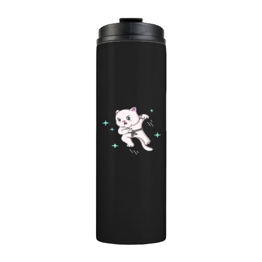 Kawaii Cat Ninja Kitten Fighter Karate Thermal Tumblers