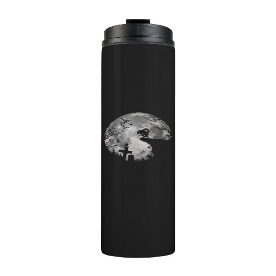 Halloween Werewolf Full Moon Bats and Black trick Thermal Tumblers