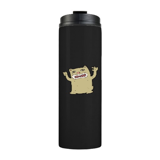 funny catzilla, cat lover Thermal Tumblers