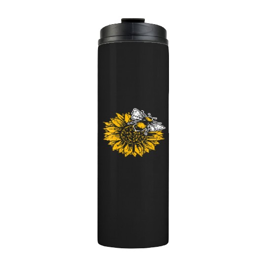 Womens Bumblebee Sunflower Springtime Save The Bee Thermal Tumblers