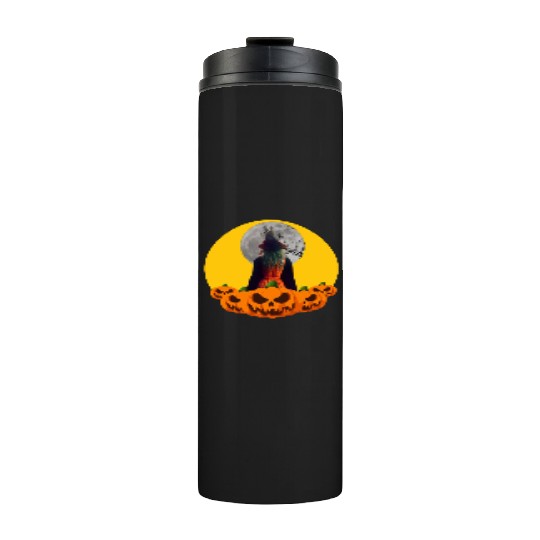 Halloween Scary Evil Pumpkin Funny Pumpkin Head Thermal Tumblers