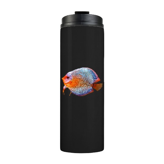 DISCUS FISH - Snakeskin, orange/blue Thermal Tumblers