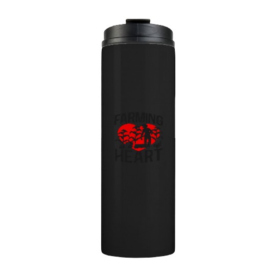 Farming Farmer Girl Heart Farming Thermal Tumblers
