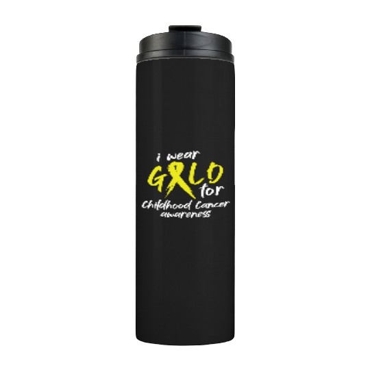 I Wear Gold For Childhood Cancer Awareness Thermal Tumblers