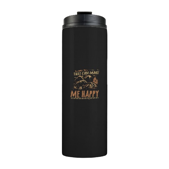 Camping nature friends mountains happy Thermal Tumblers