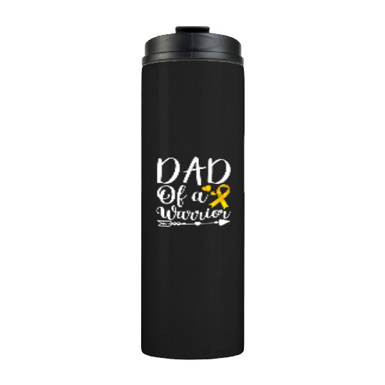 dad Of A Warrior Childhood Cancer Awareness Suppor Thermal Tumblers