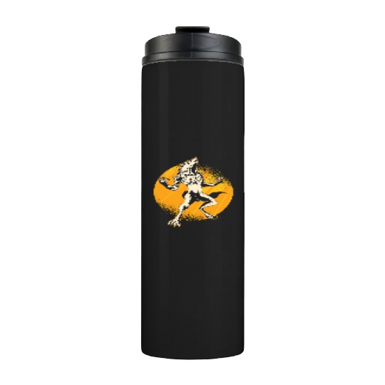 Halloween Monster Line Art Werewolf Horror Thermal Tumblers