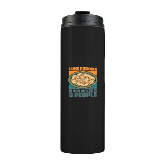 Retro Vintage Polish Cuisine Humor For Pierogi Thermal Tumblers