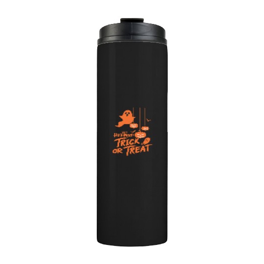 scary season , happy halloween, trick or treat. Thermal Tumblers