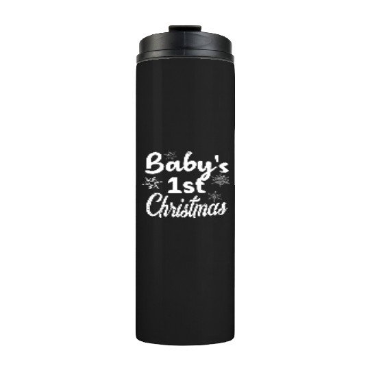 Baby's 1st Christmas, Babys First Christmas, White Thermal Tumblers