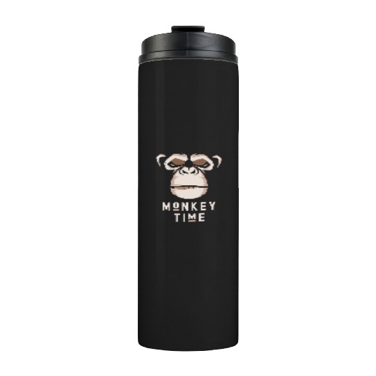 It's Monkey Time Cute Adorable Funny Monkey Face Thermal Tumblers