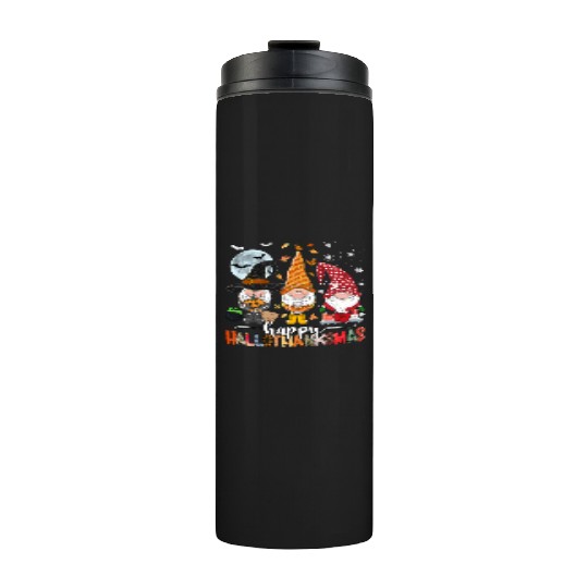 Happy Hallothanksmas Gnomes Lover Halloween Thermal Tumblers