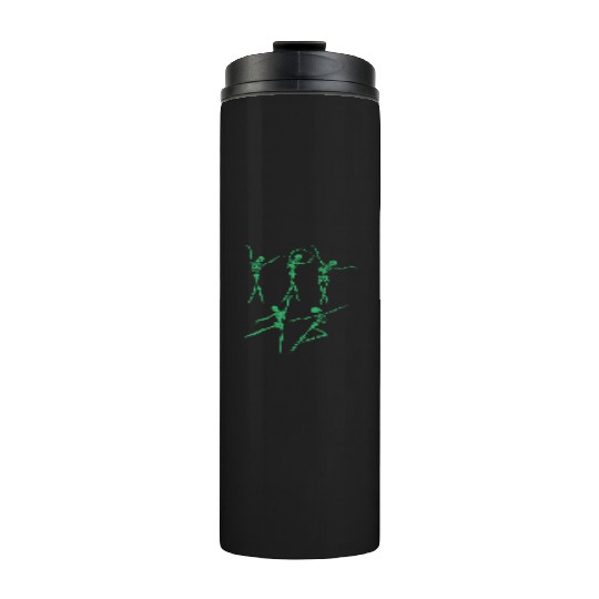 Green Dancing Skeleton Thermal Tumblers