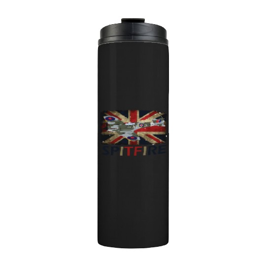 Spitfire WW2 Fighter Aircraft Airplane Union Jack Thermal Tumblers