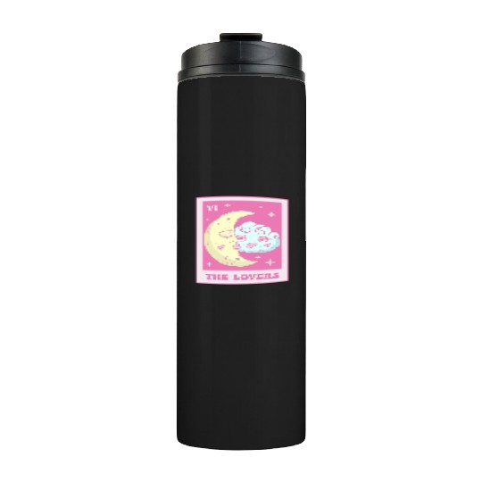 Coquette Aesthetic Pink Tarot Card The Lovers Thermal Tumblers