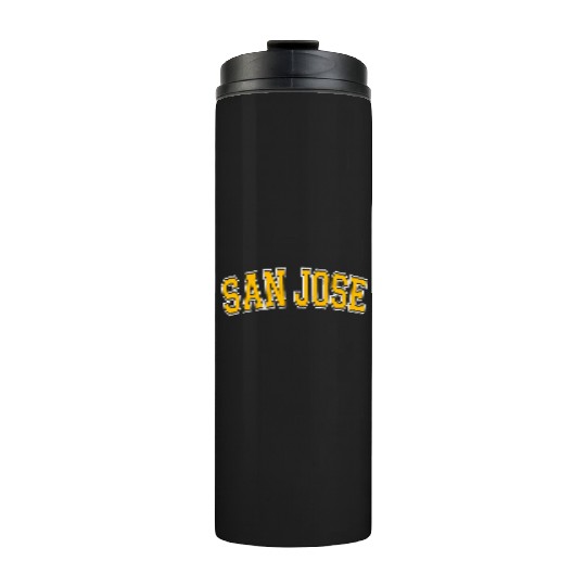 San Jose Varsity Style Amber Text Thermal Tumblers