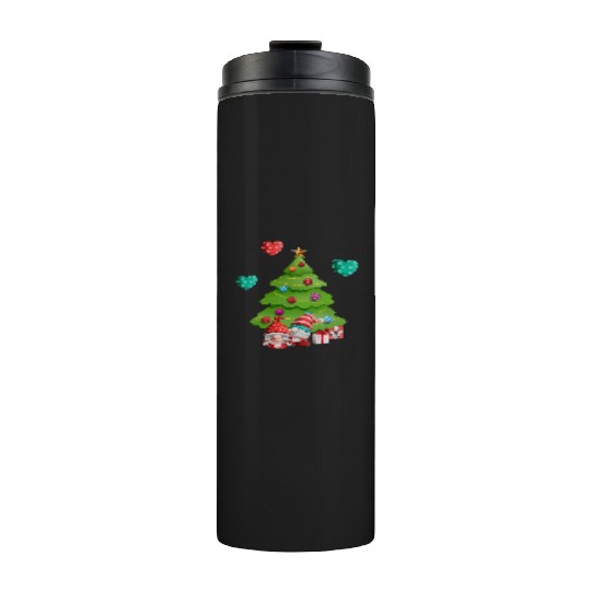 christmas is love, gnomes, christmas tree, love Thermal Tumblers