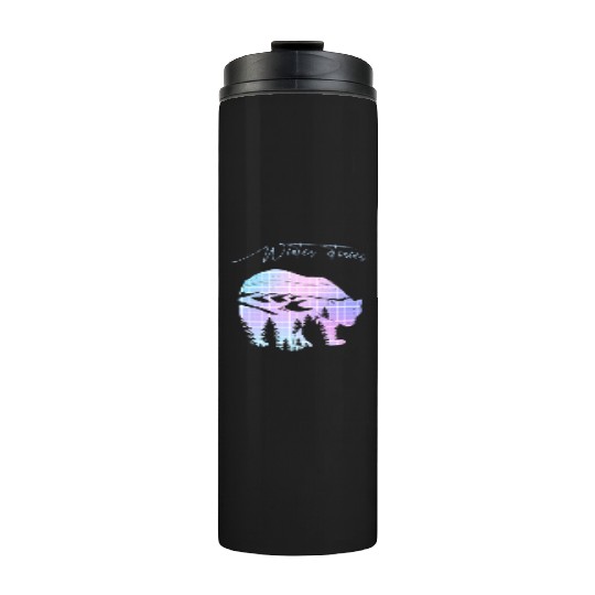 Winter stories Bear Trees Pastel Rainbow Thermal Tumblers